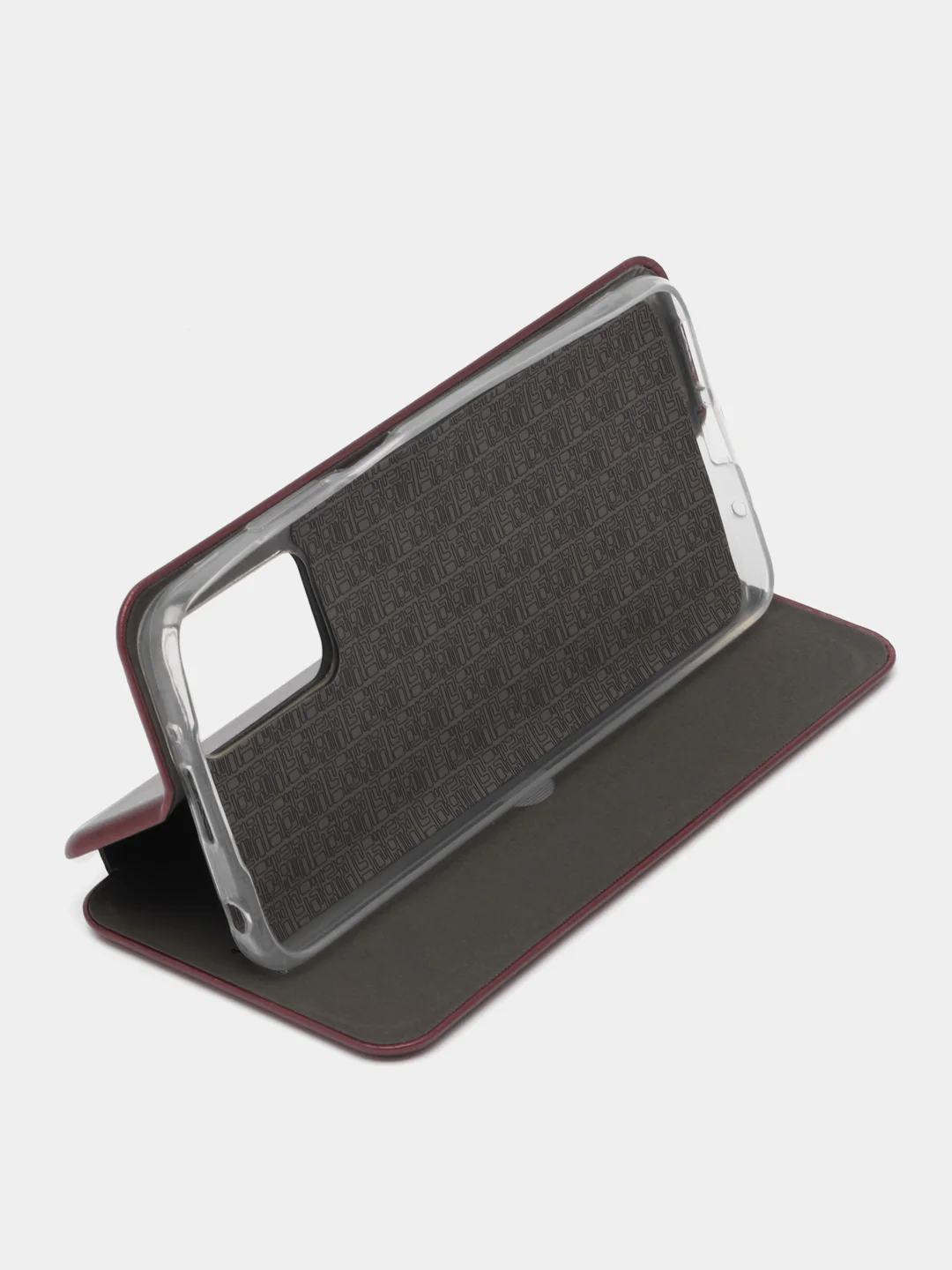 Бордовый чехол-книжка Xiaomi Redmi 10 (Сяоми Редми 10), экокожа