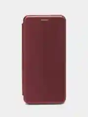 Бордовый чехол-книжка Xiaomi Redmi 10 (Сяоми Редми 10), экокожа