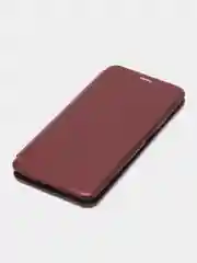 Бордовый чехол-книжка Xiaomi Redmi 10 (Сяоми Редми 10), экокожа
