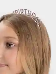 Розовый ободок на голову "Happy Birthday"