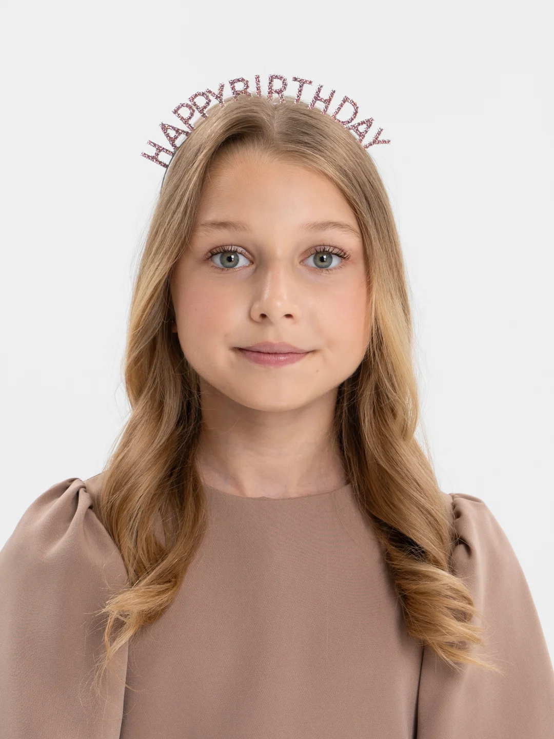 Розовый ободок на голову "Happy Birthday"