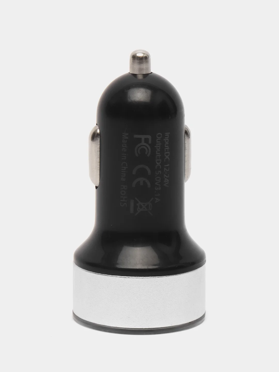 Серый автомобильное зарядное устройство 2USB с дисплеем