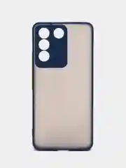 Синий чехол для Vivo V27e матовый, с цветными бортиками