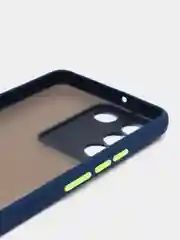 Синий чехол для Vivo V27e матовый, с цветными бортиками