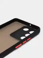Черный чехол для Vivo V27e матовый, с цветными бортиками
