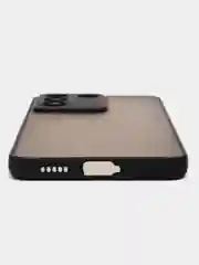 Черный чехол для Vivo V27e матовый, с цветными бортиками