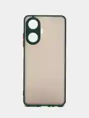 Зеленый чехол для Realme C55 матовый, с цветными бортиками