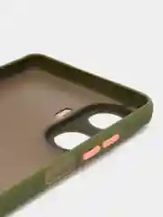 Оливковый чехол для Realme C55 матовый, с цветными бортиками