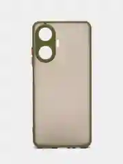 Оливковый чехол для Realme C55 матовый, с цветными бортиками