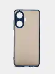 Синий чехол для Realme C55 матовый, с цветными бортиками