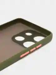 Оливковый чехол для Tecno Spark Go 2023 матовый, с цветными бортиками