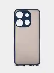 Синий чехол для Tecno Spark Go 2023 матовый, с цветными бортиками