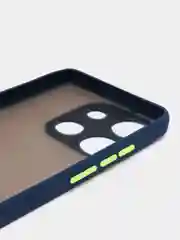 Синий чехол для Tecno Spark Go 2023 матовый, с цветными бортиками