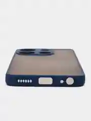 Синий чехол для Tecno Spark Go 2023 матовый, с цветными бортиками