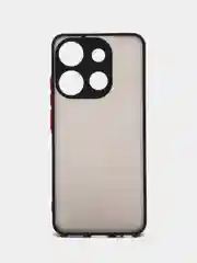Черный чехол для Tecno Spark Go 2023 матовый, с цветными бортиками