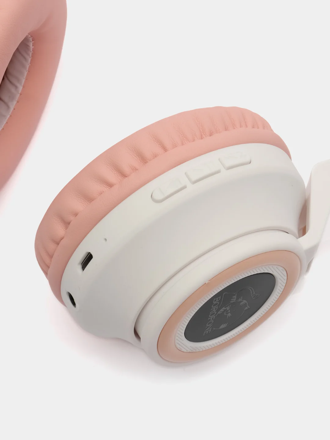 Белый беспроводные светящиеся наушники Borofone BO18 Cat ear, накладные наушники полноразмерные