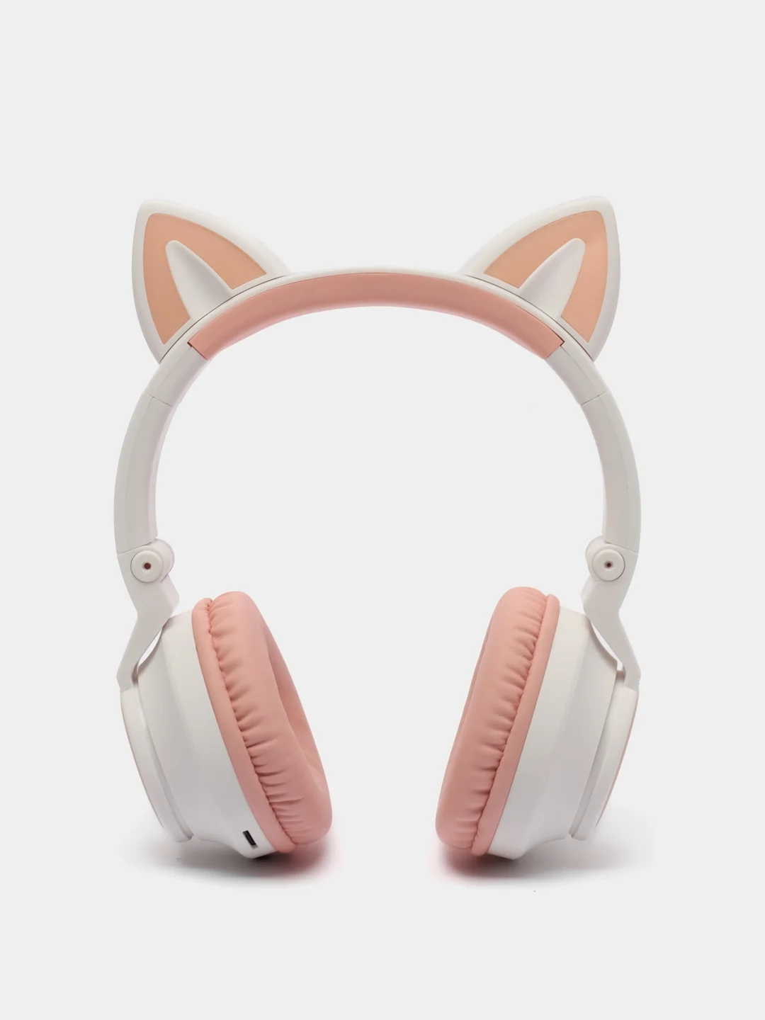 Белый беспроводные светящиеся наушники Borofone BO18 Cat ear, накладные наушники полноразмерные