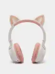 Белый беспроводные светящиеся наушники Borofone BO18 Cat ear, накладные наушники полноразмерные