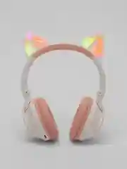 Белый беспроводные светящиеся наушники Borofone BO18 Cat ear, накладные наушники полноразмерные