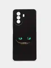Черный силиконовый чехол на Huawei Nova Y70 / Хуавей Нова Y70, с рисунком, защита камеры