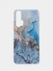 Голубой силиконовый чехол на Huawei Honor 20 Pro / Хонор 20 Pro, рисунком, защита камеры