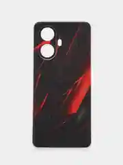 Красный чехол на Realme 10 Pro+ / Реалми 10 Про плюс прозрачный, с рисунком, защита камеры