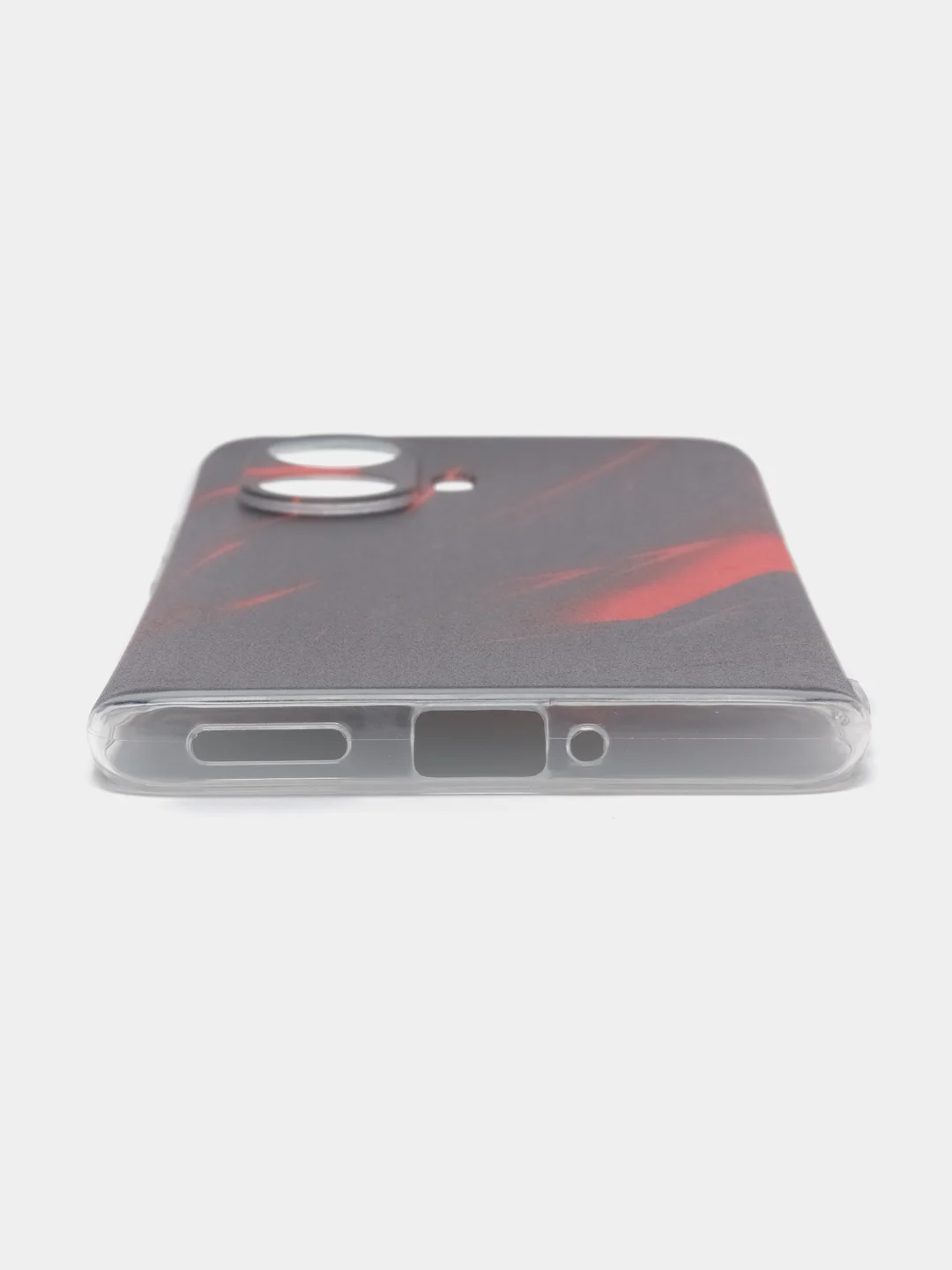 Красный чехол на Realme 10 Pro+ / Реалми 10 Про плюс прозрачный, с рисунком, защита камеры
