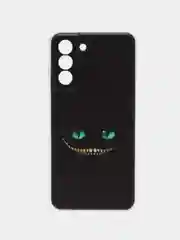 Черный силиконовый чехол на Samsung Galaxy S21 FE / Самсунг S21 FE, с рисунком, защита камеры