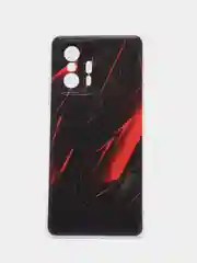 Красный чехол на Xiaomi Mi 11T/11T Pro / Сяоми Ми 11T/11T Про с рисунком, защита камеры