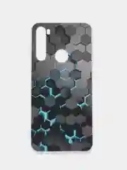 Бирюзовый силиконовый чехол на Xiaomi Redmi Note 8 / Сяоми Редми Нот 8 с рисунком, защита камеры