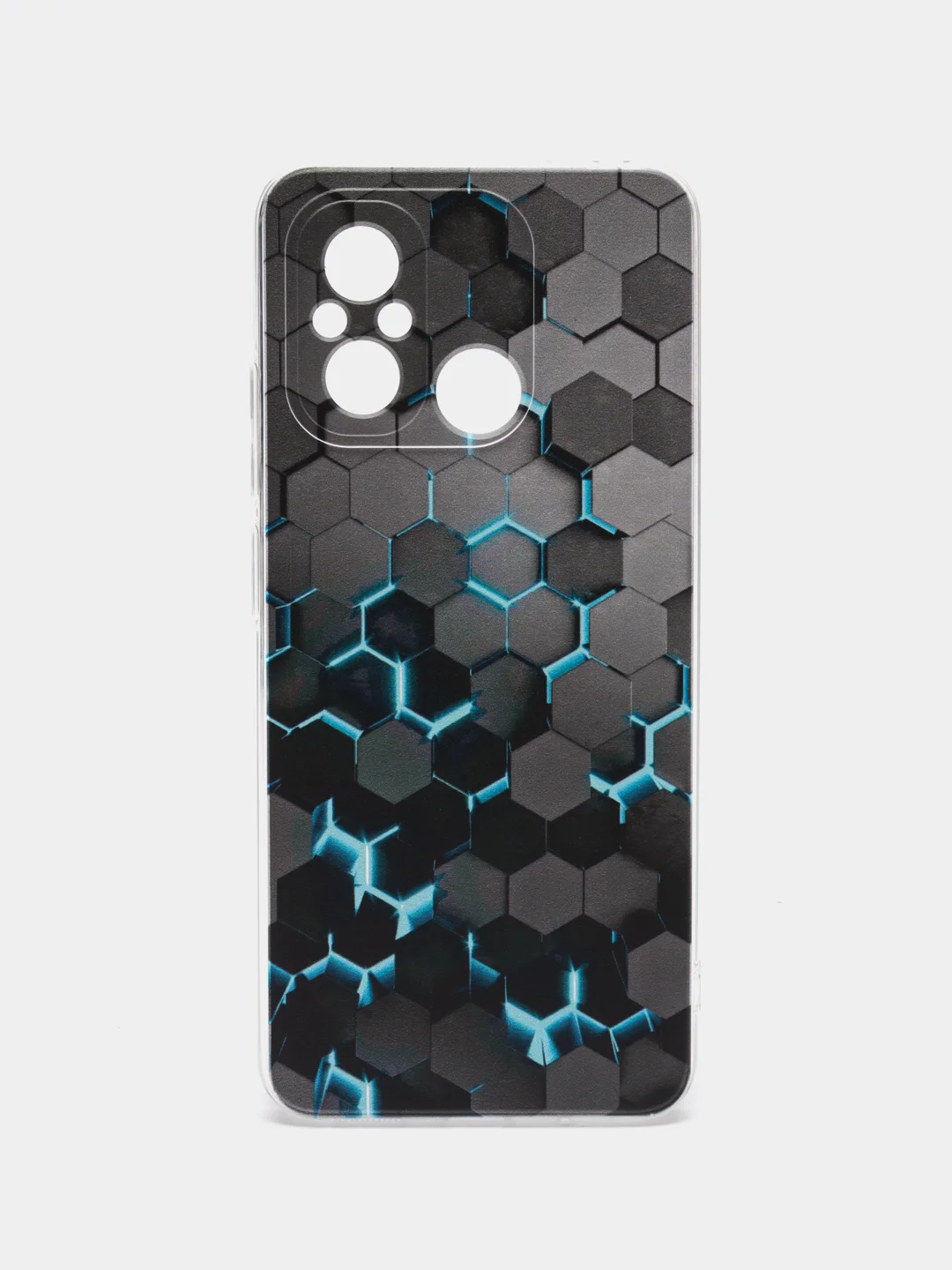 Бирюзовый силиконовый чехол на Xiaomi Redmi 12C/Poco C55 / Редми 12C/Поко C55 прозрачный, с рисунком