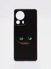 Черный силиконовый чехол на Xiaomi 13 Lite / Сяоми 13 Лайт прозрачный, с рисунком, защита камеры