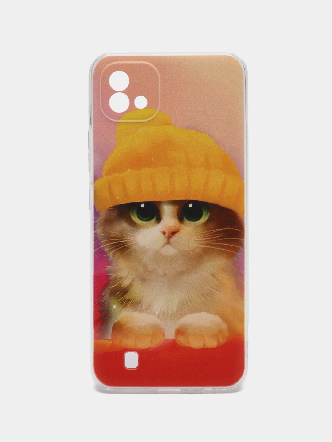 Желтый силиконовый чехол на Oppo Realme C11 2021 / Реалми С11 2021 с рисунком, защита камеры