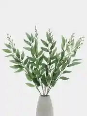 Зеленый рускус, ива, искусственная зелень, листья, трава, ветки, эвкалипт, цветы, букет