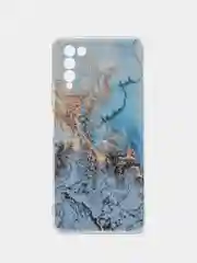Голубой силиконовый чехол на Honor 10X Lite / Хонор 10Х Лайт с рисунком, защита камеры