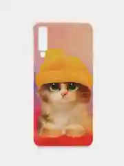 Желтый силиконовый чехол на Samsung Galaxy A7 2018 / Самсунг A7 2018 с рисунком, защита камеры