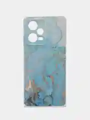 Светло-синий чехол на Xiaomi Redmi Note 12 Pro / Сяоми Редми Нот 12 Про прозрачный, с рисунком
