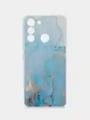 Светло-синий силиконовый чехол на Tecno POP 5 LTE / Текно Поп 5 ЛТЕ с рисунком, защита камеры