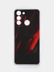 Красный силиконовый чехол на Tecno POP 5 LTE / Текно Поп 5 ЛТЕ с рисунком, защита камеры