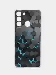 Бирюзовый силиконовый чехол на Tecno POP 5 LTE / Текно Поп 5 ЛТЕ с рисунком, защита камеры