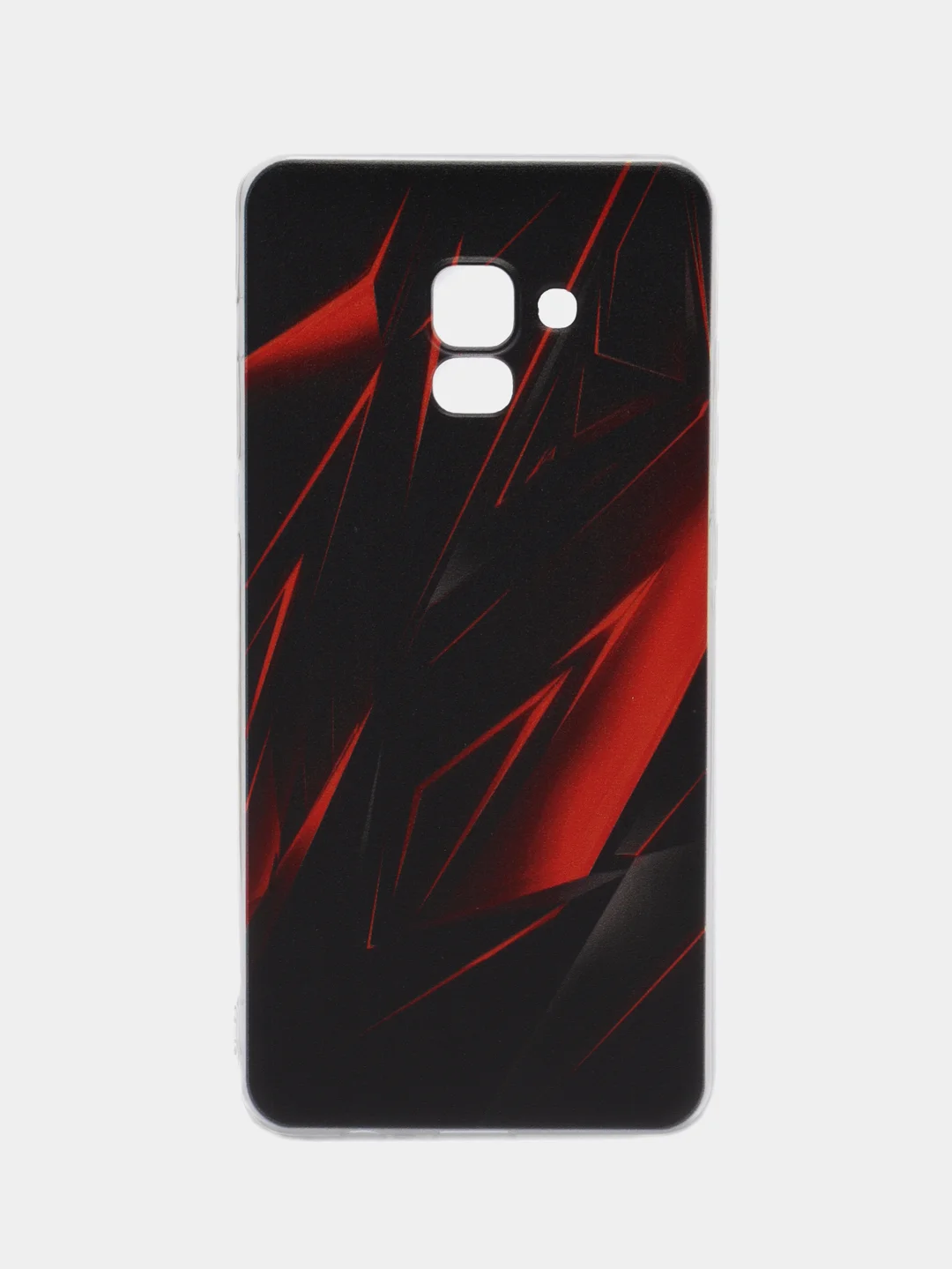 Красный чехол на Samsung Galaxy A8 Plus 2018 / Самсунг A8 Plus с рисунком, защита камеры