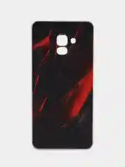 Красный чехол на Samsung Galaxy A8 Plus 2018 / Самсунг A8 Plus с рисунком, защита камеры