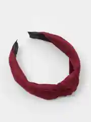 Бордовый ободок в виде повязки / Ободок для волос / Ободок женский / Ободок с узлом