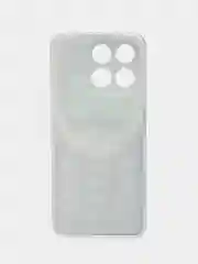Угольный силиконовый чехол на Honor X8A / Хонор X8A прозрачный, с рисунком, защита камеры