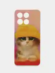 Желтый силиконовый чехол на Honor X8A / Хонор X8A прозрачный, с рисунком, защита камеры