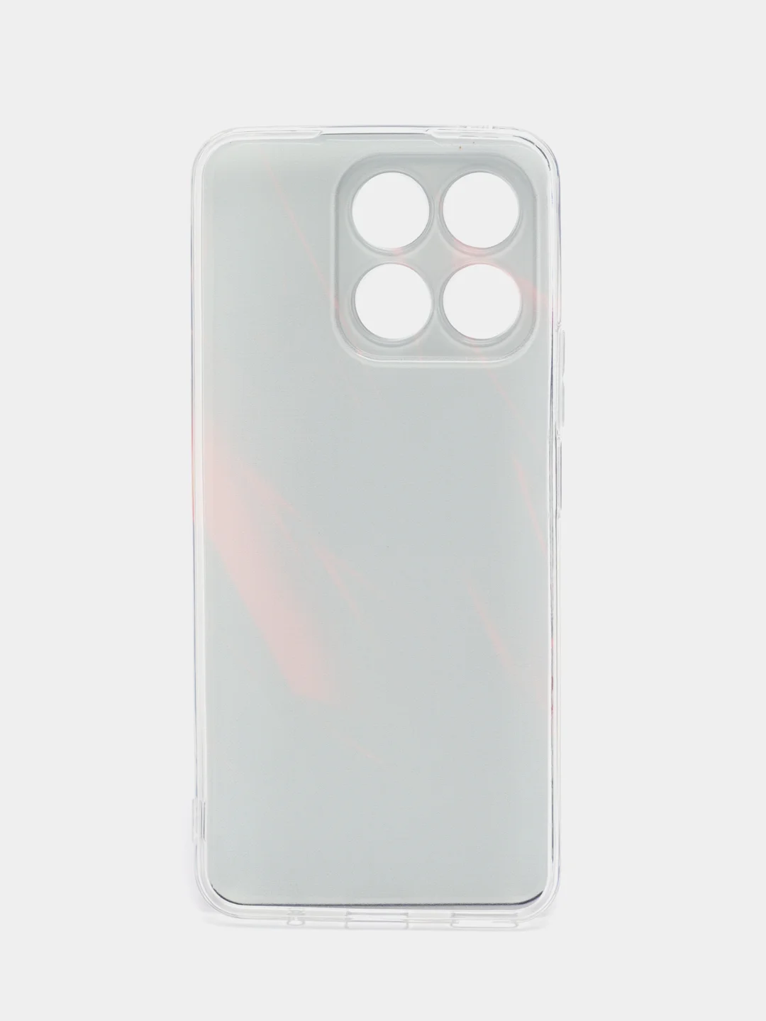 Красный силиконовый чехол на Honor X8A / Хонор X8A прозрачный, с рисунком, защита камеры