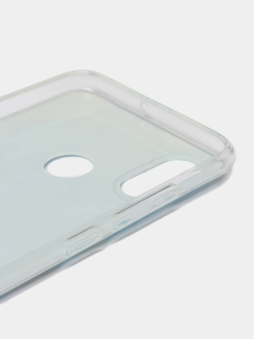 Светло-синий силиконовый чехол на Xiaomi Mi 8 / Сяоми Ми 8 прозрачный, с рисунком, защита камеры