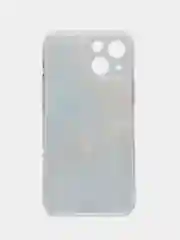 Бирюзовый силиконовый чехол на iPhone 13 mini / Айфон 13 mini, с рисунком, защита камеры