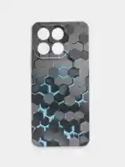 Бирюзовый силиконовый чехол на Honor X8A / Хонор X8A прозрачный, с рисунком, защита камеры