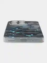 Бирюзовый силиконовый чехол на Honor X8A / Хонор X8A прозрачный, с рисунком, защита камеры